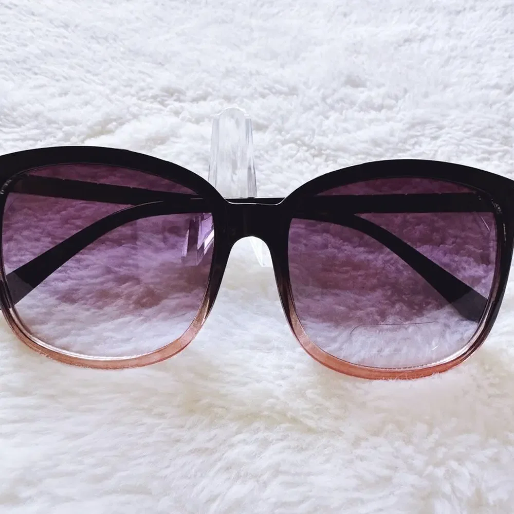 Joanne Clear w/ Purple Tint Square Sunglasses